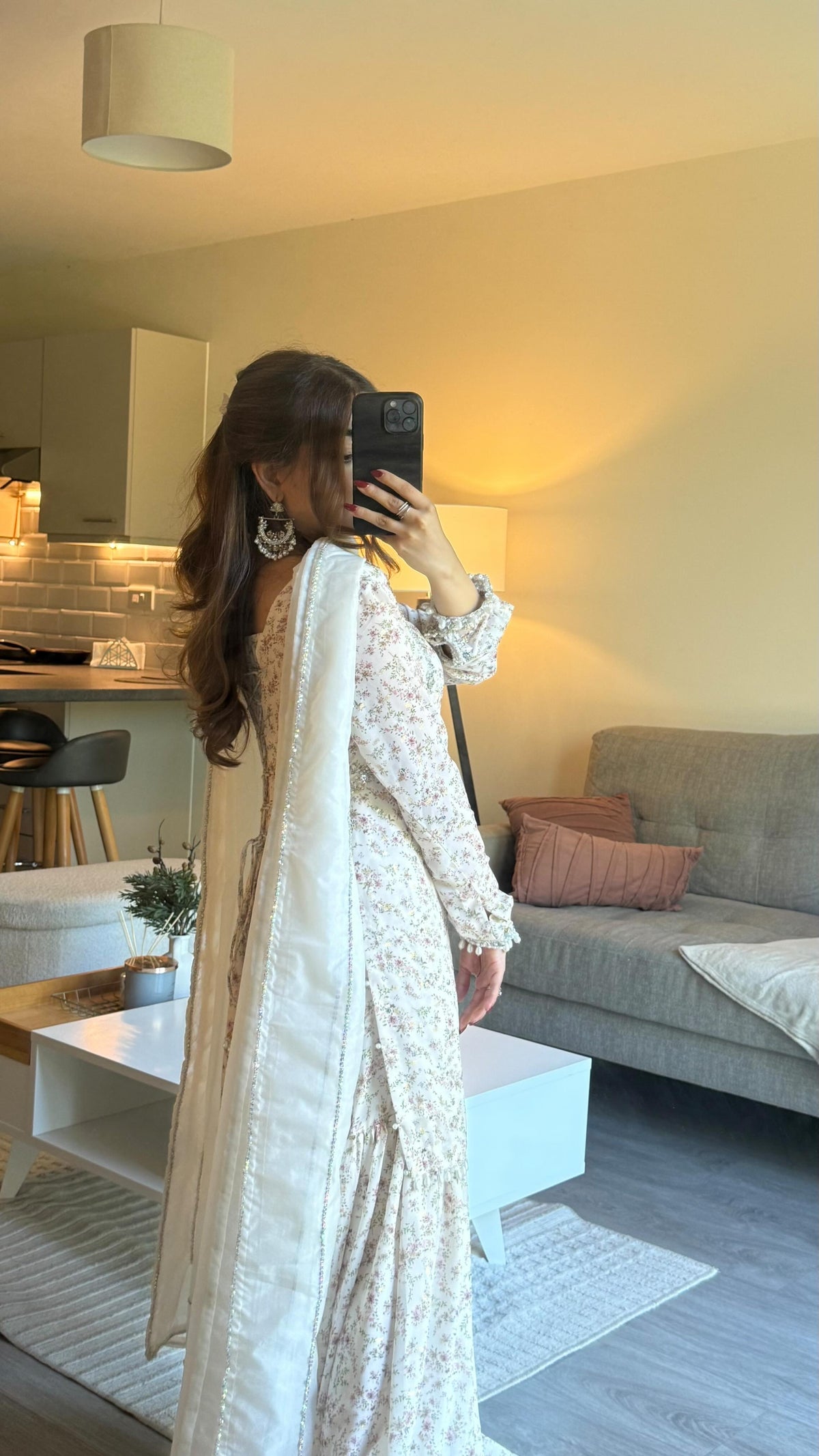 Husn handwork printed shirt Gharara set