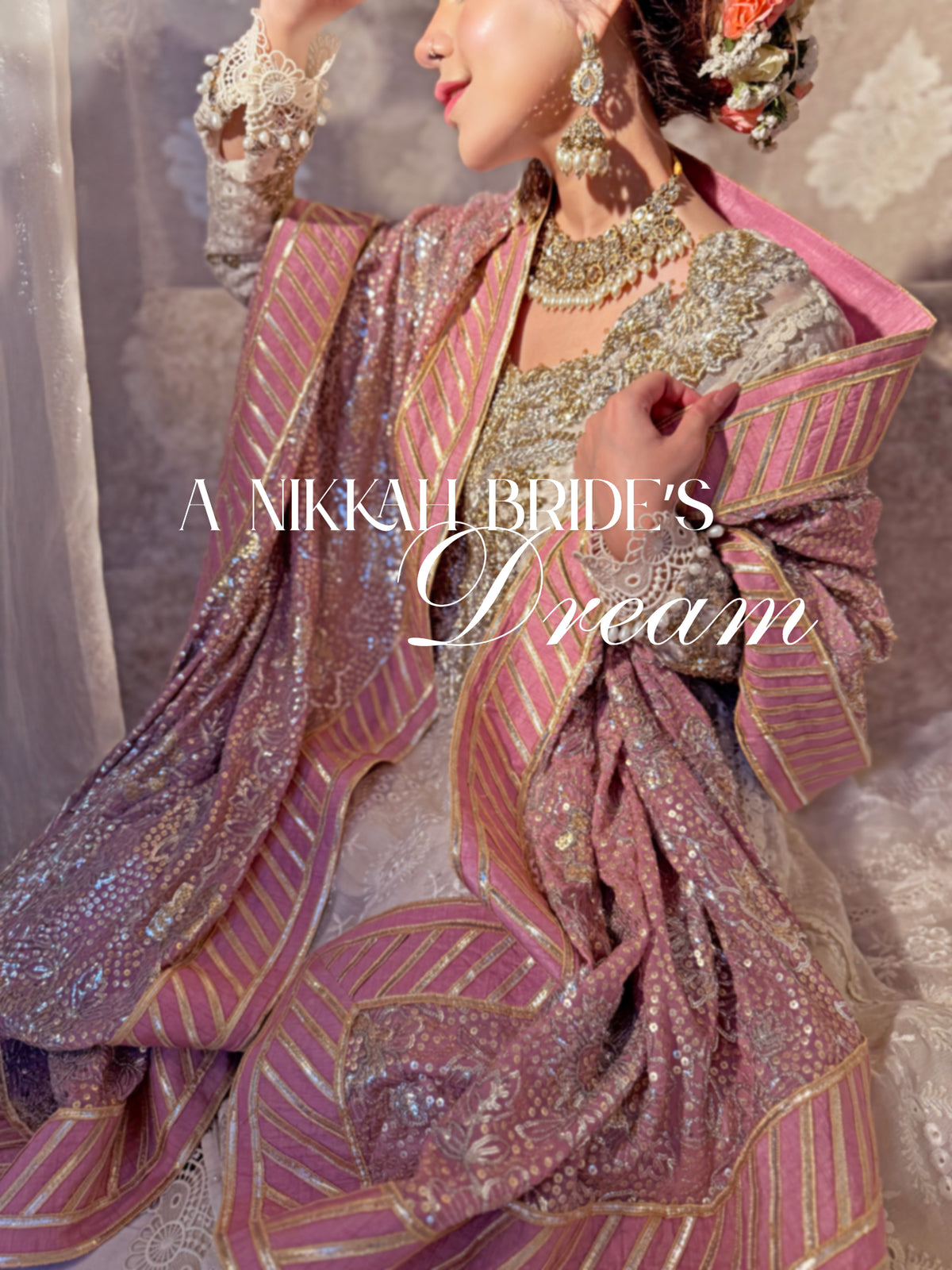 Blush Symphony-Luxury Embroidered 4-pieces cotton net frock Set
