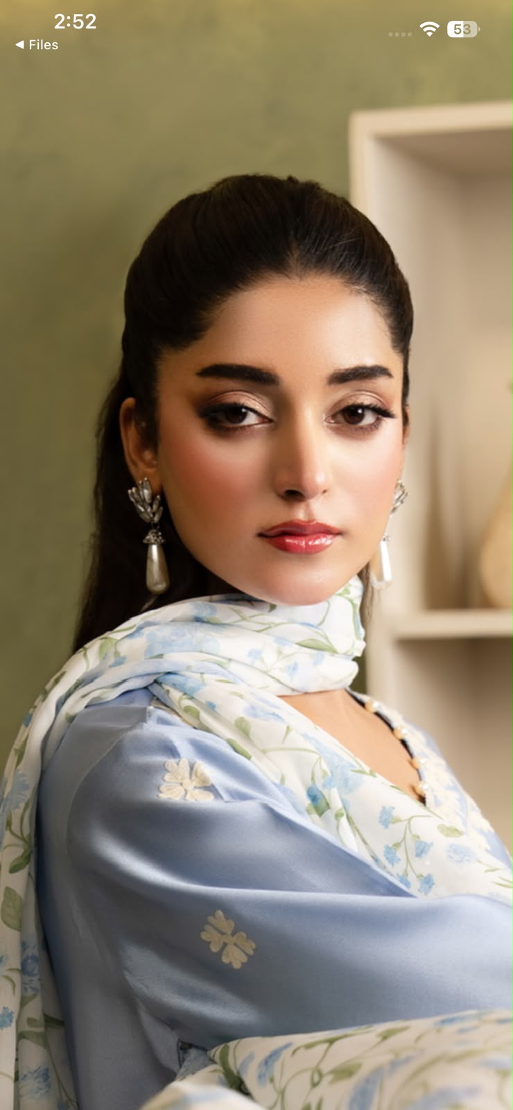 Serene Bloom 3 Piece Pure Tissue Silk Suit with Printed Floral Chiffon Dupatta-