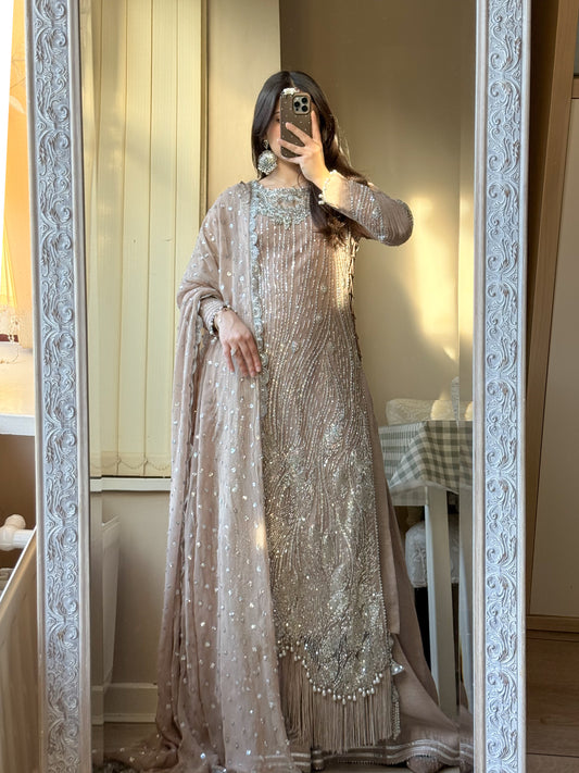 Noura - Embellished Net 3 pieces Stitched Dress