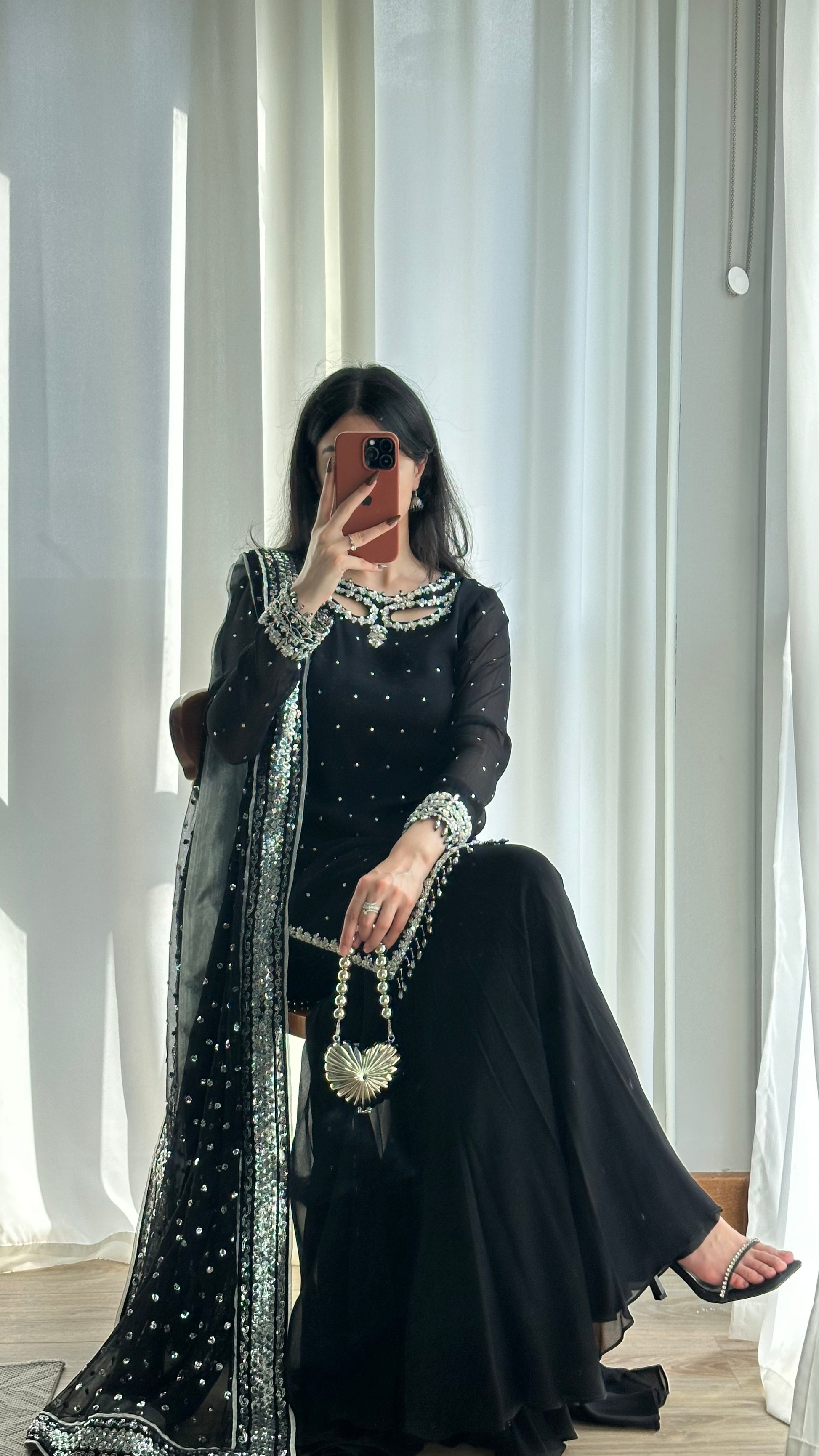 Gul 3-Piece embroidered shirt gharara set
