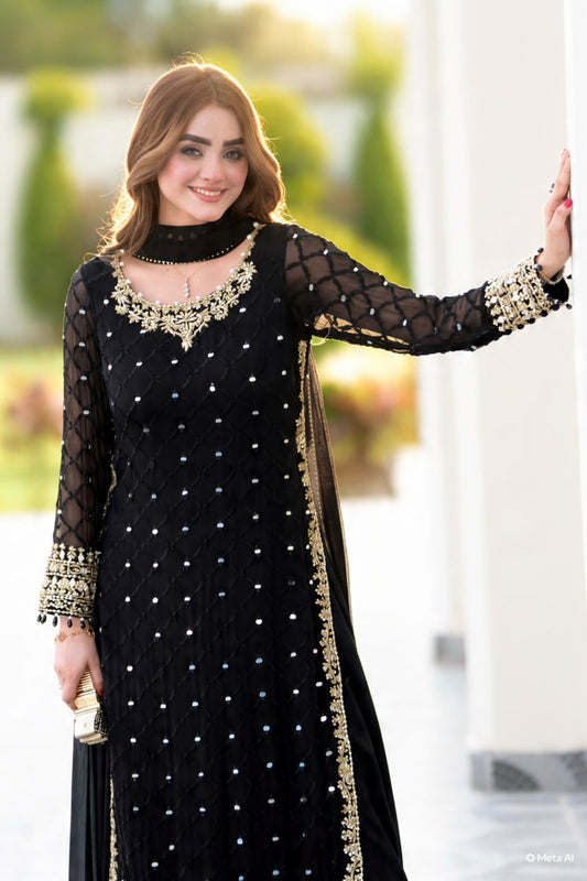Ravenna — 3 Piece Chiffon Sharara Set
